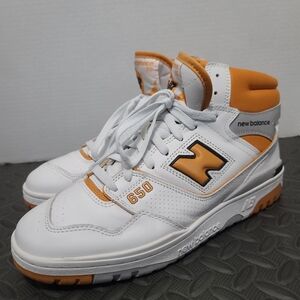 New Balance Men's White and Orange Sneakers